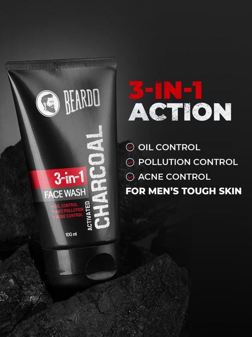 Beardo Activated Charcoal 3in1 Face Wash For Men 100 ml
