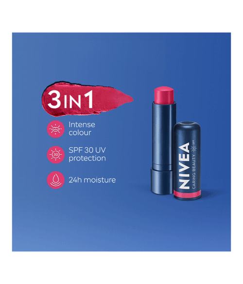 NIVEA Lip Caring Beauty Pink Lip Balm | Lip & Cheek Tint with SPF 30