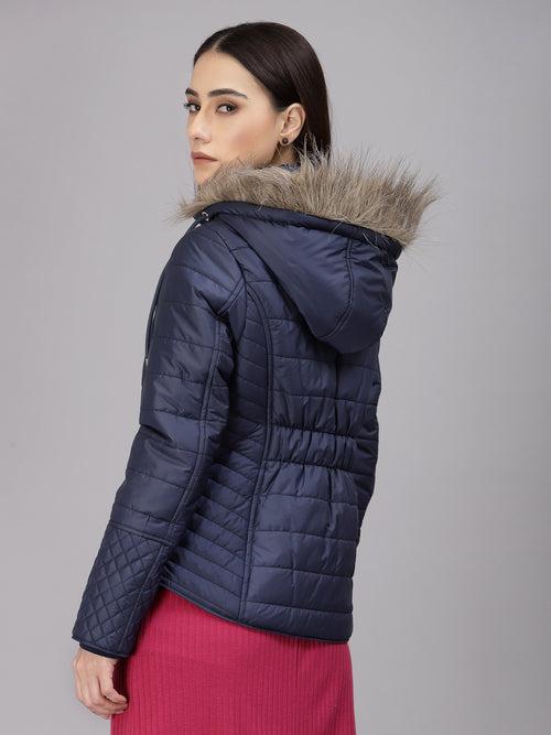 Navy Regular Fit Winter Jacket for Gipsy Women – Stylish & Cozy Winter Collection