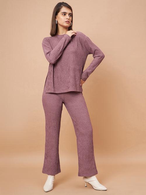 Aubergine 2-Piece Co-Ord Regular Fit Winter Set For Gipsy Women   Stylish & Cozy Winter Collection