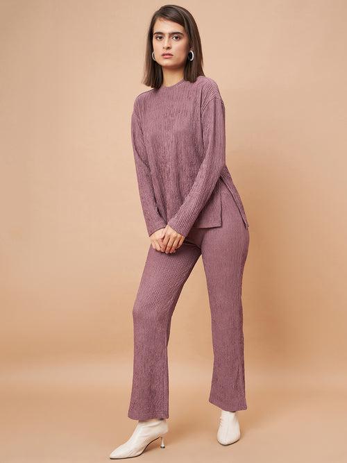 Aubergine 2-Piece Co-Ord Regular Fit Winter Set For Gipsy Women   Stylish & Cozy Winter Collection