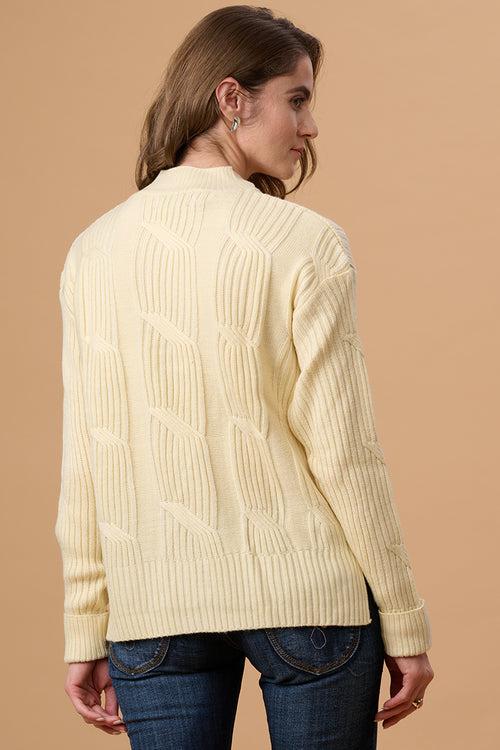 Off White Regular Fit Sweater for Gipsy Women – Stylish & Cozy Winter Collection