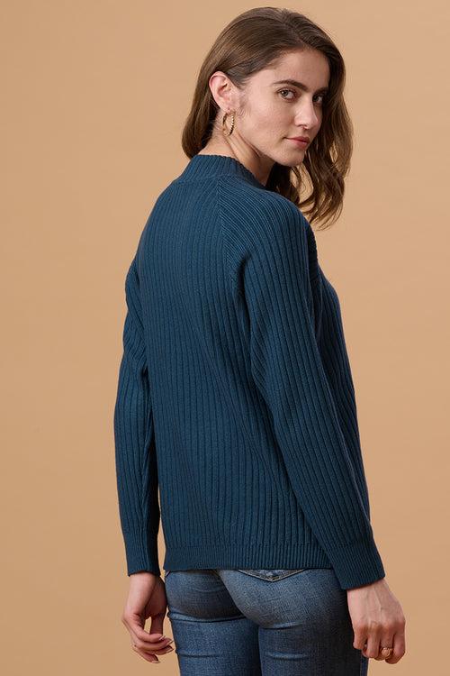 Navy Regular Fit Sweater for Gipsy Women – Stylish & Cozy Winter Collection