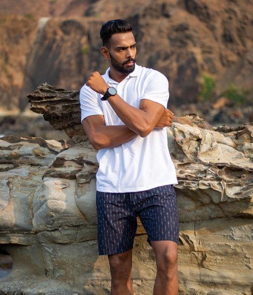 Navy Signature Ikat Mens Shorts