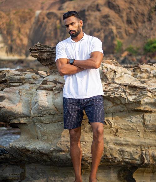 Navy Signature Ikat Mens Shorts