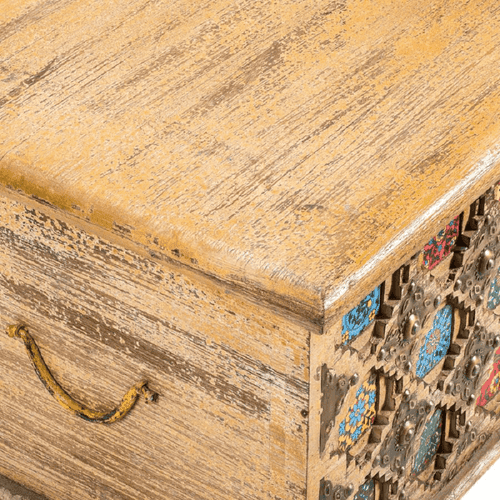 Bohemian Distressed Painted Trunk