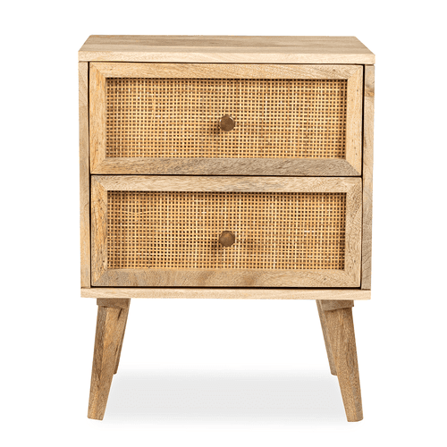 Cotswold 2 Drawer Rattan Bedside Table