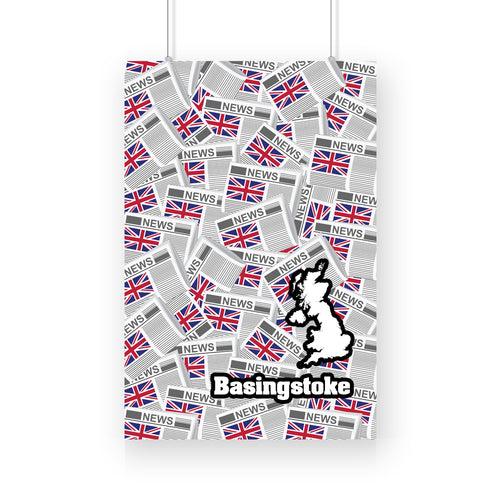 Basingstoke Newspapers Canvas Print Framed