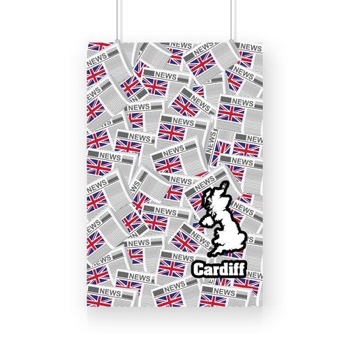 Cardiff Newspapers Canvas Print Framed