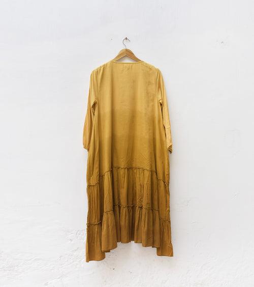 Mustard  shibori dress