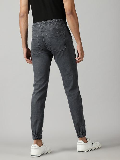 Grey Denim Stylish Jogger For's Men