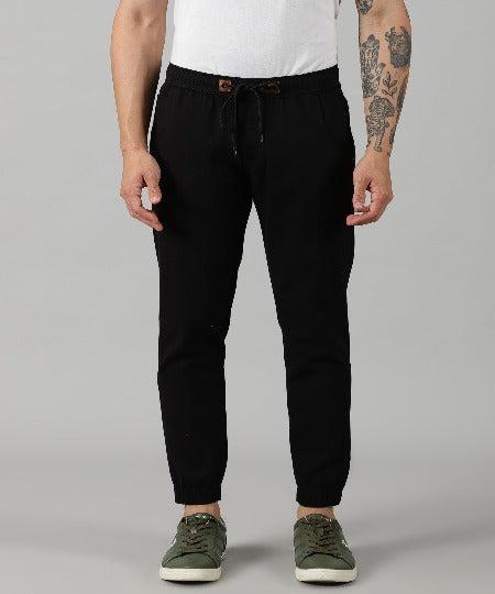 Black Cotton Stylish Jogger For's Men