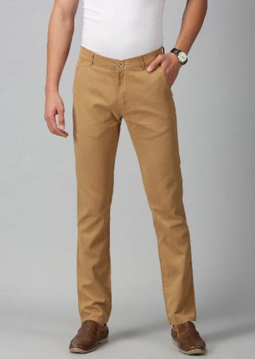 Khaki Cotton Trouser For Men's