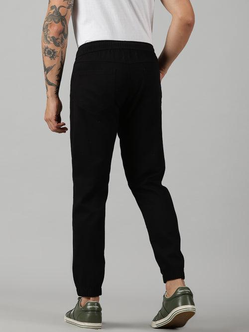 Black Cotton Stylish Jogger For's Men