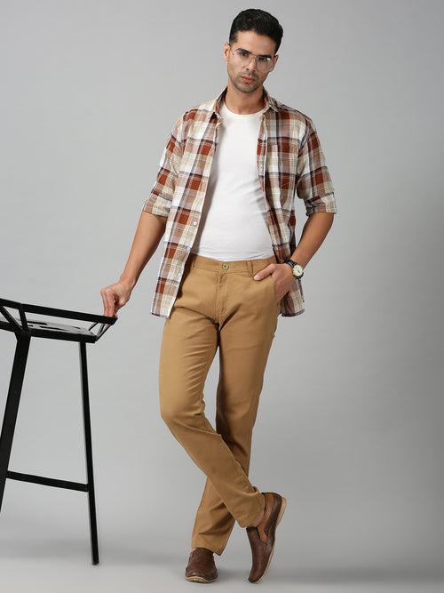 Khaki Cotton Trouser For Men's