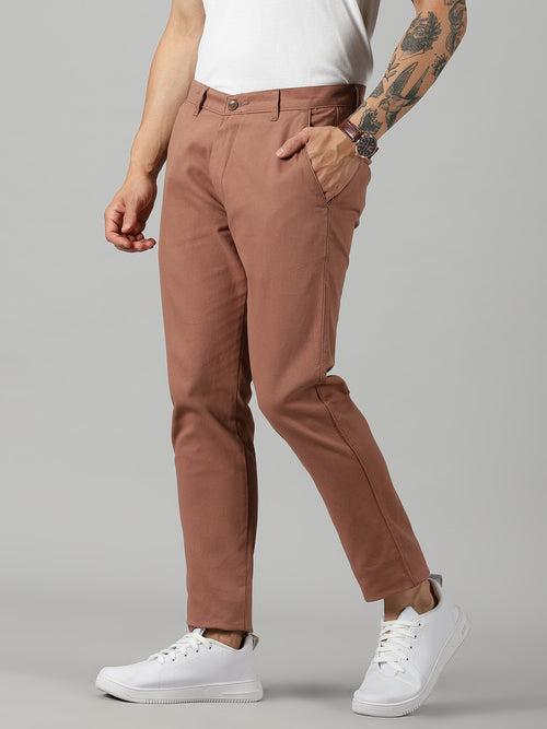 Rust Cotton Trouser For Men's