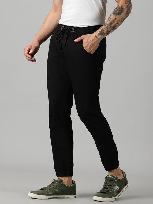 Black Cotton Stylish Jogger For's Men