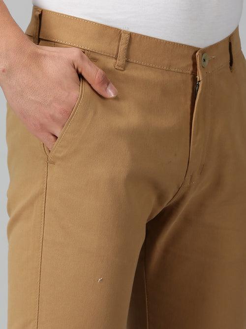 Khaki Cotton Trouser For Men's