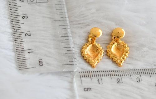 Gold look alike pink stone screw back earrings/stud dj-49220