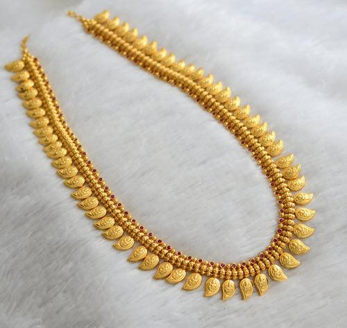 Gold look alike ad pink stone lakshmi mango haar dj-46563