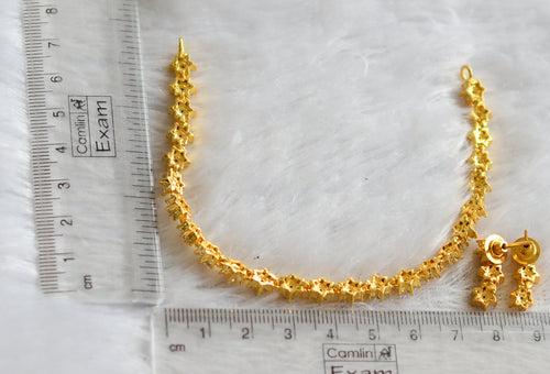 Gold tone cz white nakshatra necklace set dj-46616