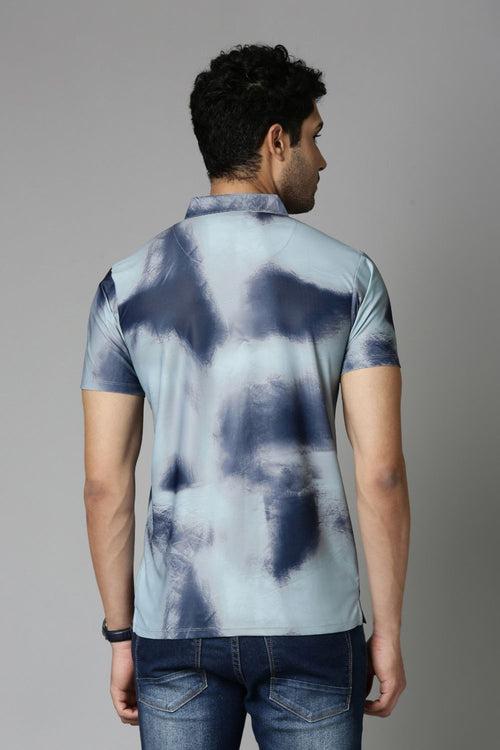 Sea-Foam Printed Polo T-Shirt