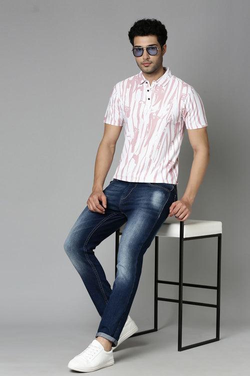 Coral Printed Polo T-Shirt