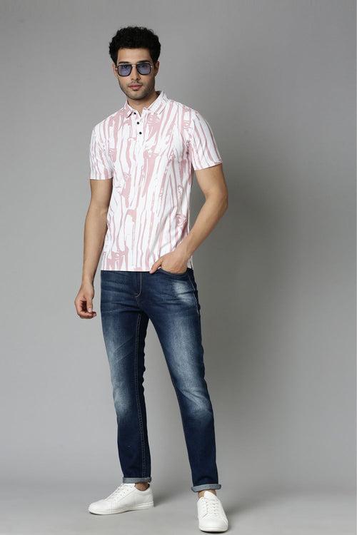 Coral Printed Polo T-Shirt