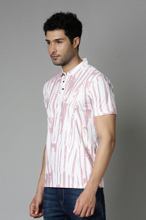 Coral Printed Polo T-Shirt