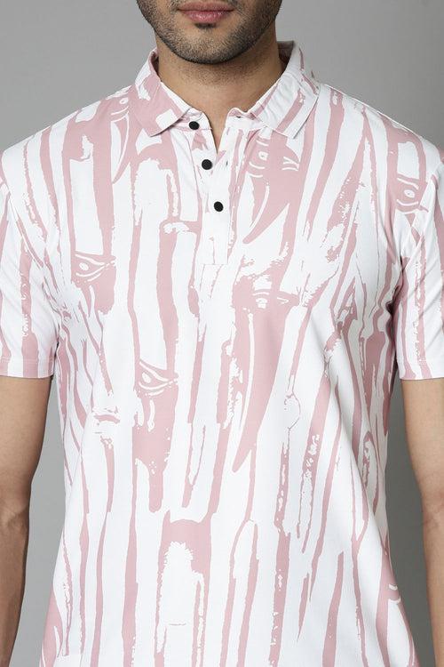 Coral Printed Polo T-Shirt