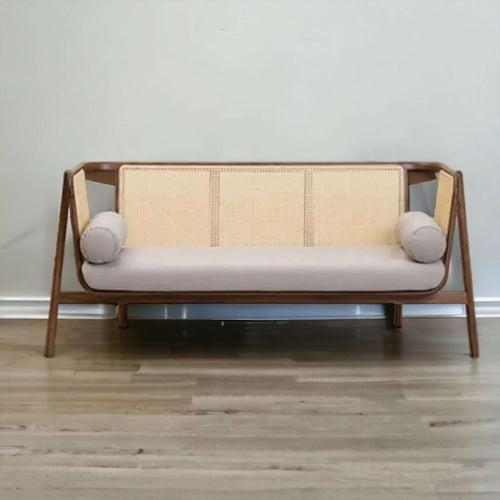 Mid-Century Chic: Flared Arm Cane Sofa Set (Shop Modern Comfort)