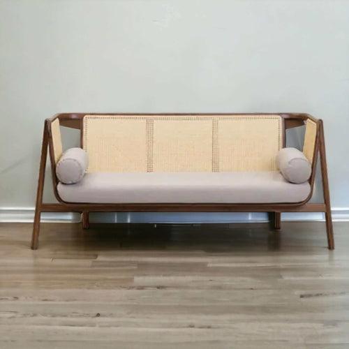 Mid-Century Chic: Flared Arm Cane Sofa Set (Shop Modern Comfort)