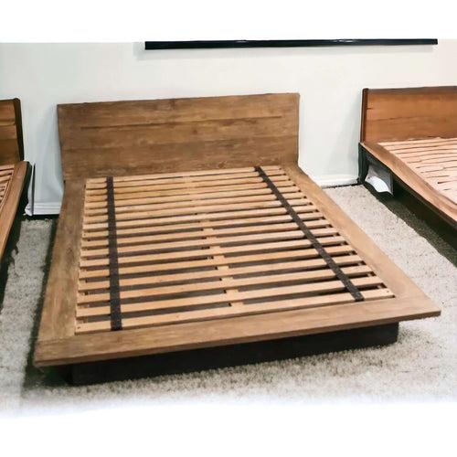 Teak Wood Low Platform Bed | Minimalist, Modern Design