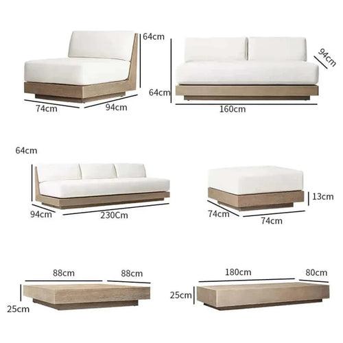 Luxury Teak Modular Swivel Lounge Sofa - Timbercraft