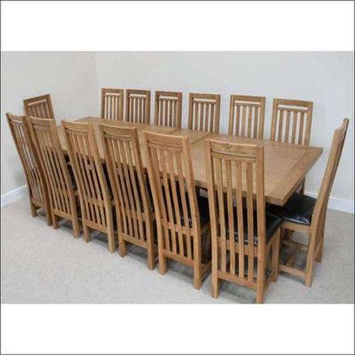 Large Dining Table Set in Natural Teak  Wood Finish TDT-2901