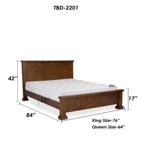 Stylish rustic teak wood bed frame