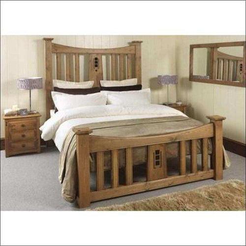 Tall Teak Wood Bed TBD-3501