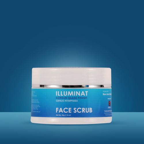 Illuminat Korean Glass Finish Face Scrub with Blue Water Extract | Light Exfoliation & Radiance 50ml