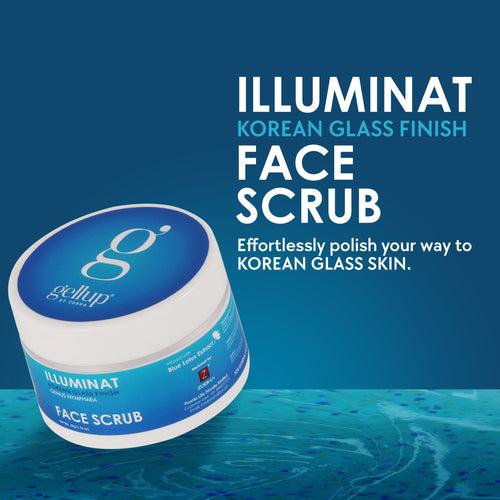 Illuminat Korean Glass Finish Skincare Combo: Toner, Serum, Face Scrub & Mask with Blue Water Extract