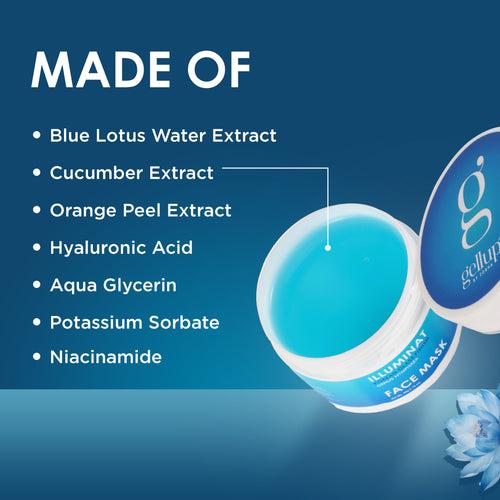 Illuminat Korean Glass Finish Skincare Combo: Toner, Serum, Face Scrub & Mask with Blue Water Extract