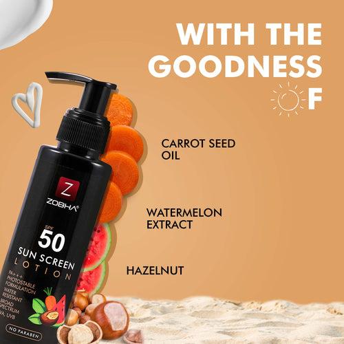 Sunscreen Lotion SPF50 , PA+++ & PHOTOSTABLE FORMULATION