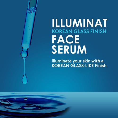 Illuminat Korean Glass Finish Skincare Combo: Toner, Serum, Face Scrub & Mask with Blue Water Extract