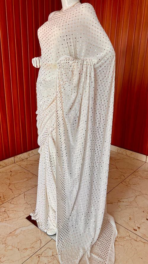 Ruhani Allover badla and mukaish pure georgette saree