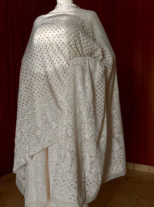 Ruhani Chikankari and Mukaish Dupatta