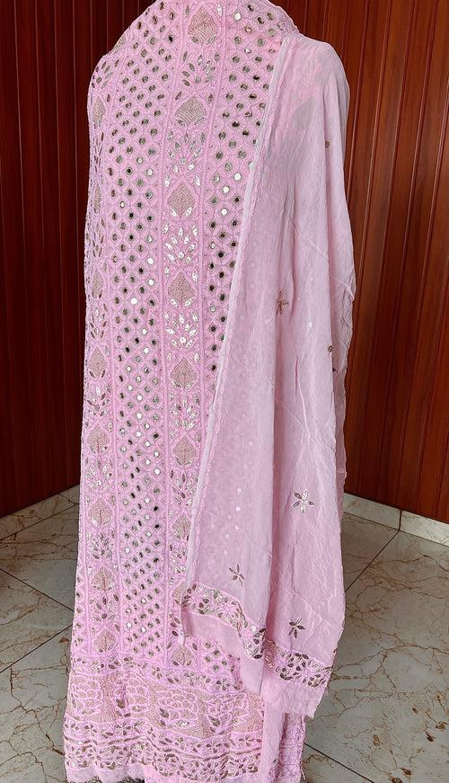 Chikankari mirror and gota patti kurta and Dupatta