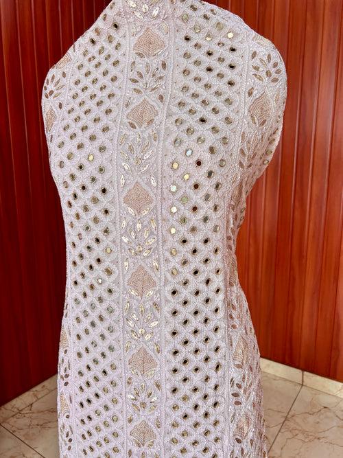 Chikankari mirror and gota patti kurta and Dupatta