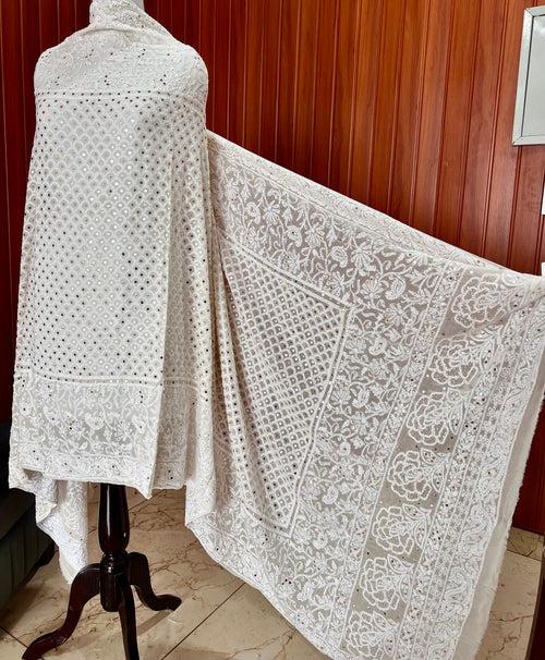 Ruhani Chikankari and mukaish dupatta