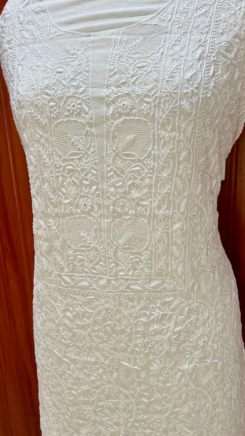 Ruhani off white 3 taar Chikankari and jaali work kurta and dupatta