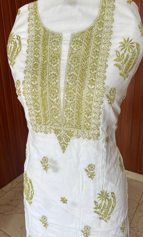 Pure Mulmul fine Chikankari Kurta and Dupatta