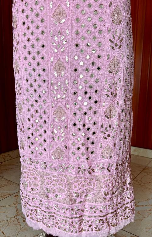 Chikankari mirror and gota patti kurta and Dupatta